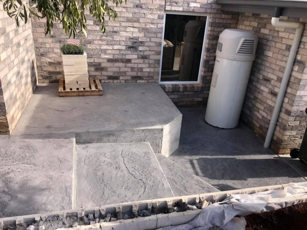 Stamped concrete stairs in Penguin Tasmania. 