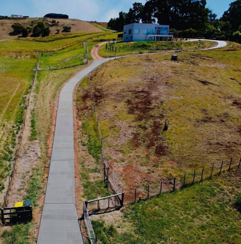 New concrete driveway in Don, Tasmania. 